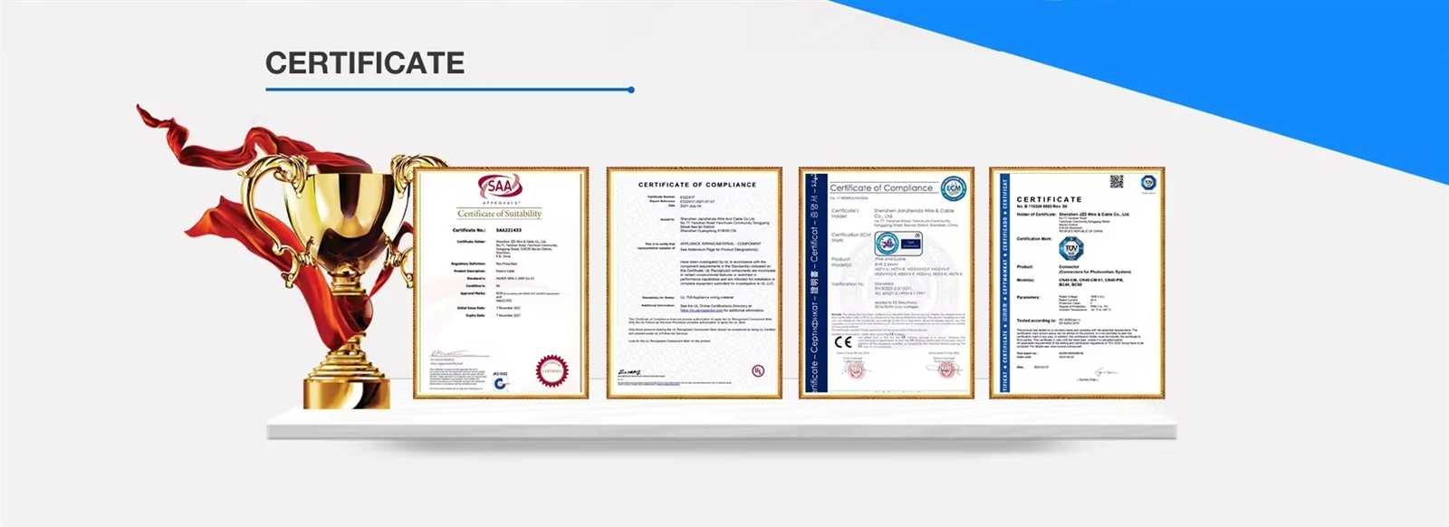 SWA Steel Wire Armored Cable Manufacturer Certificate SWA Steel Wire Armored Cable Manufacturer Certificate